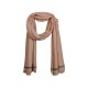 Pink scarf with gray stripe
